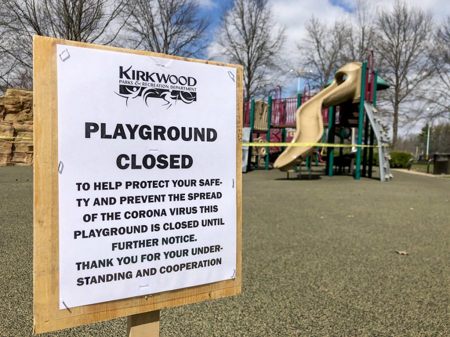 A playground closed as a result of COVID-19.
