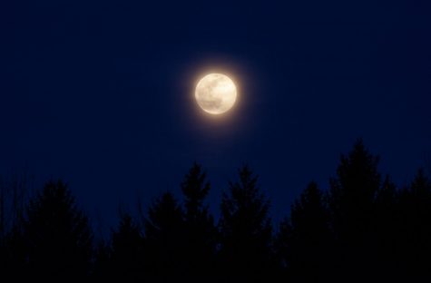 A supermoon brighter than a regular moon. 